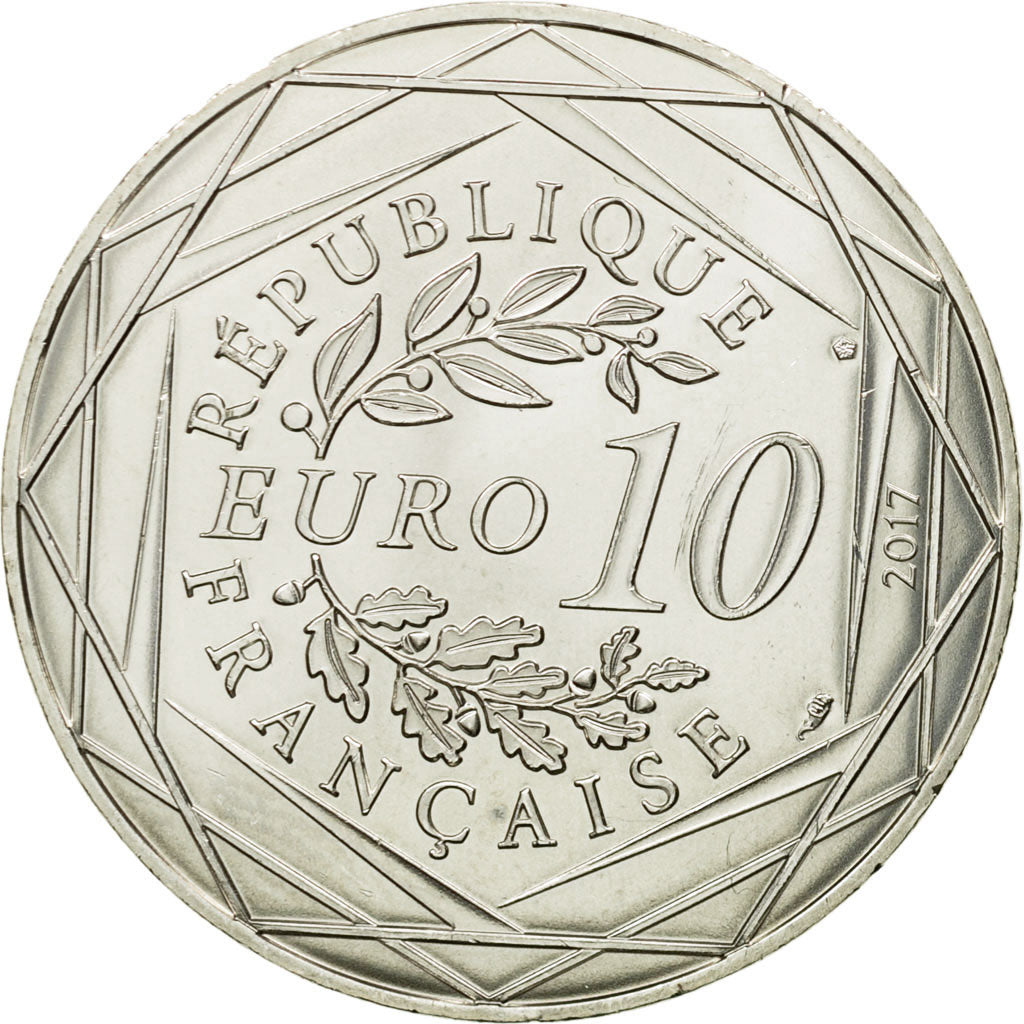 France, 10 Euro, La Lorraine courageuse, 2017, MS(64), Silver