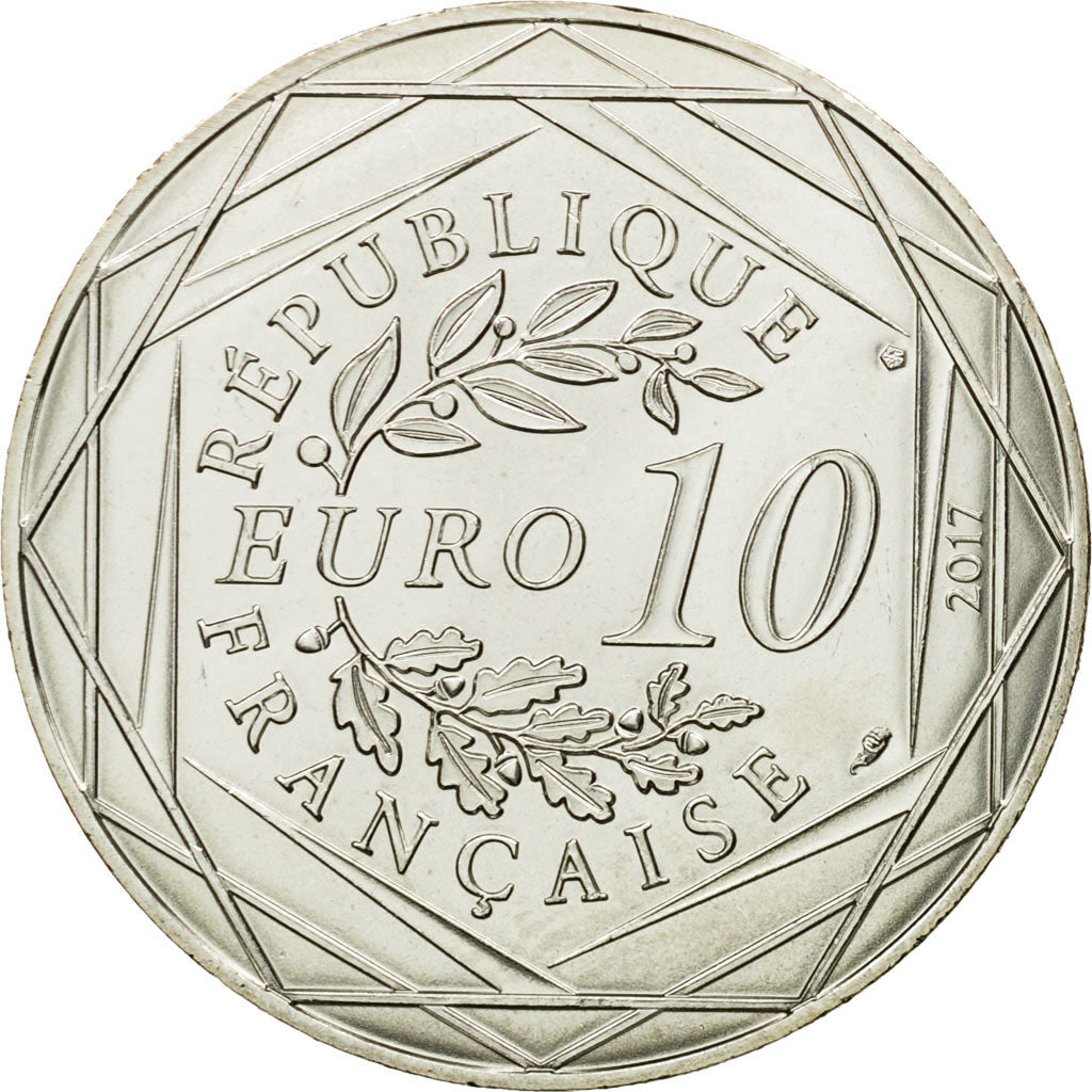 France, 10 Euro, Les Alpes très pointues, 2017, MS(64), Silver