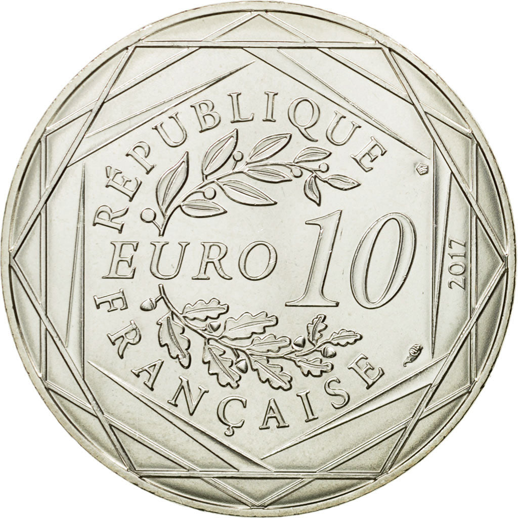 France, 10 Euro, La Touraine royale, 2017, MS(64), Silver