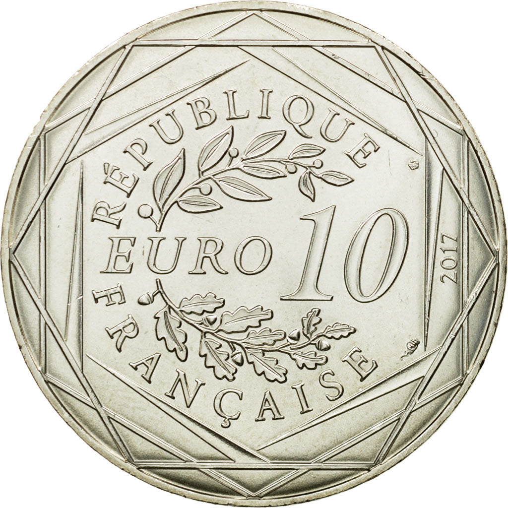 France, 10 Euro, L'Aquitaine nouvelle, 2017, MS(64), Silver