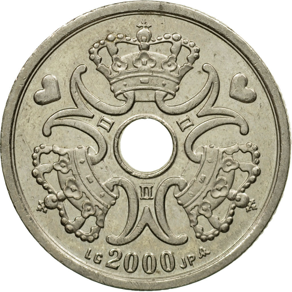 Coin, Denmark, Margrethe II, 2 Kroner, 2000, Copenhagen, AU(50-53)