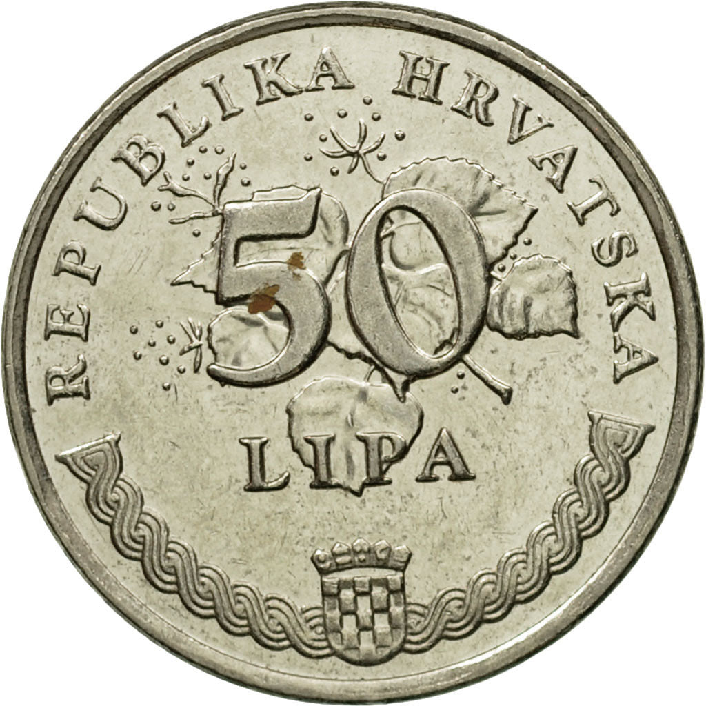 Coin, Croatia, 50 Lipa, 2000, AU(50-53), Nickel plated steel, KM:19
