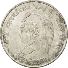 Moneta, Nepal, SHAH DYNASTY, Mahendra Bir Bikram, 10 Rupee, 1968, SPL, Argento