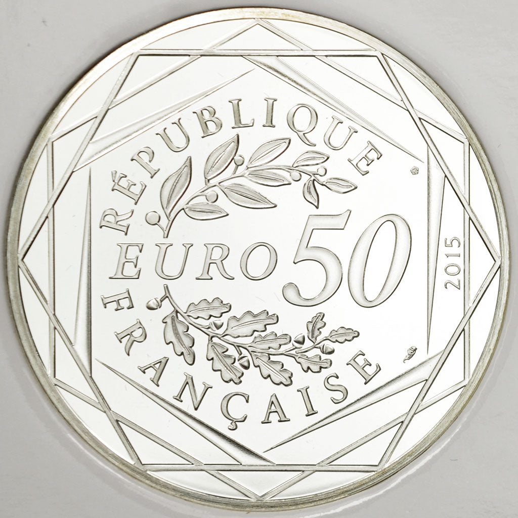 France, 50 Euro, Astérix, Paix, 2015, MS(65-70), Silver