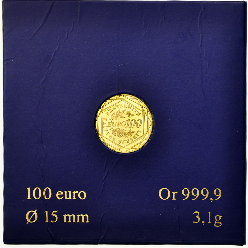 France, 100 Euro, 2009, MS(65-70), Gold, 3.10