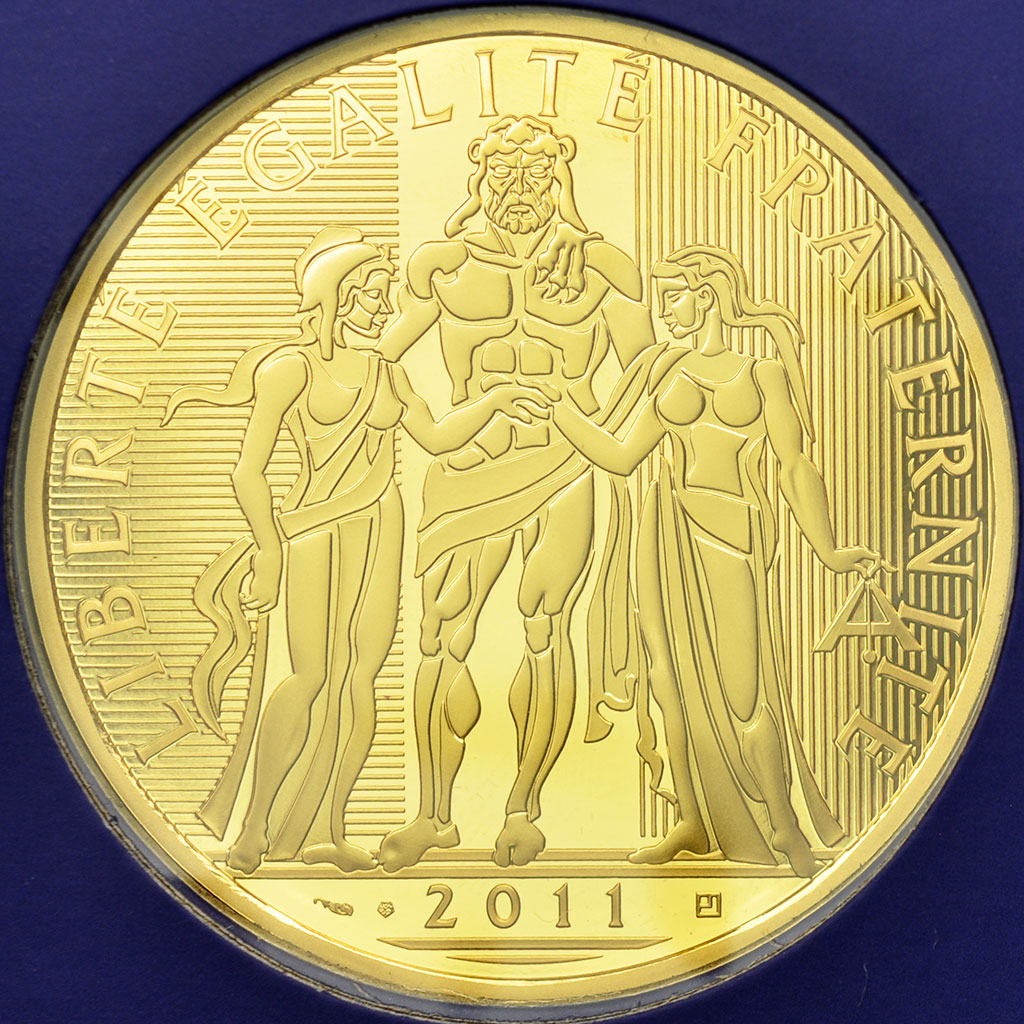 France, 1000 Euro, 2011, MS(65-70), Gold