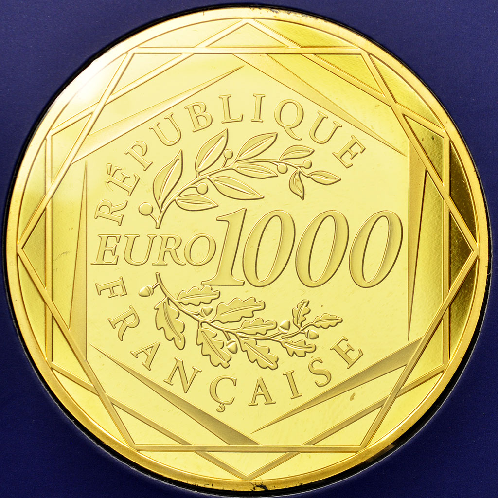 France, 1000 Euro, 2011, MS(65-70), Gold