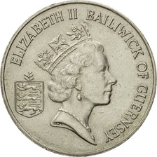 Coin, Guernsey, Elizabeth II, 10 Pence, 1989, AU(50-53), Copper-nickel, KM:43.1