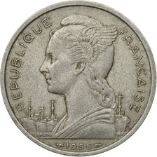 Coin, Réunion, 5 Francs, 1955, EF(40-45), Aluminum, KM:9