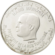Münze, Tunesien, Dinar, 1969, Franklin Center, PA, STGL, Silber, KM:300