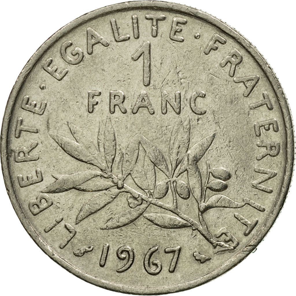 Coin, France, Semeuse, Franc, 1967, Paris, EF(40-45), Nickel, KM:925.1