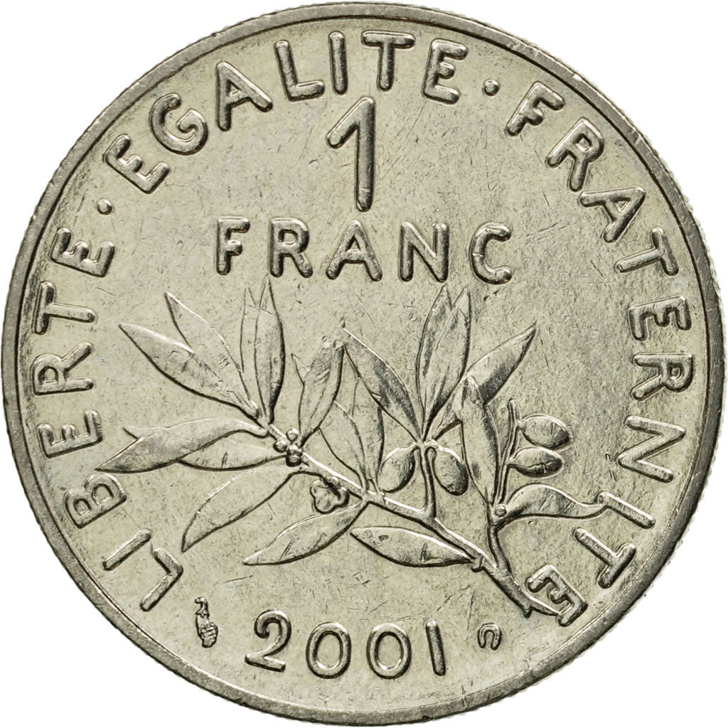 Coin, France, Semeuse, Franc, 2001, Paris, EF(40-45), Nickel, KM:925.2