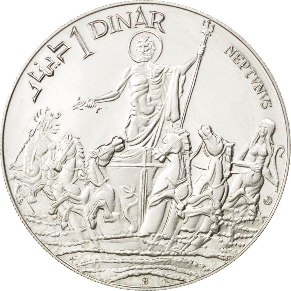 TUNISIA, Dinar, 1969, Franklin Mint, KM #298, MS(65-70), Silver, 40, 21.20