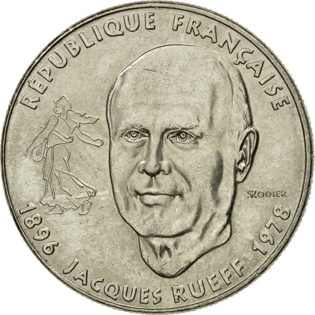 Moneta, Francia, Jacques Rueff, Franc, 1996, Paris, SPL-, Nichel, KM:1160