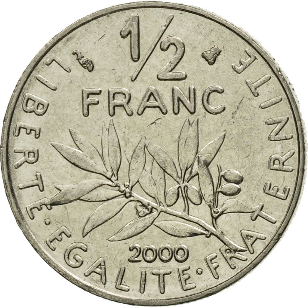 Moneta, Francia, Semeuse, 1/2 Franc, 2000, Paris, BB, Nichel, KM:931.2