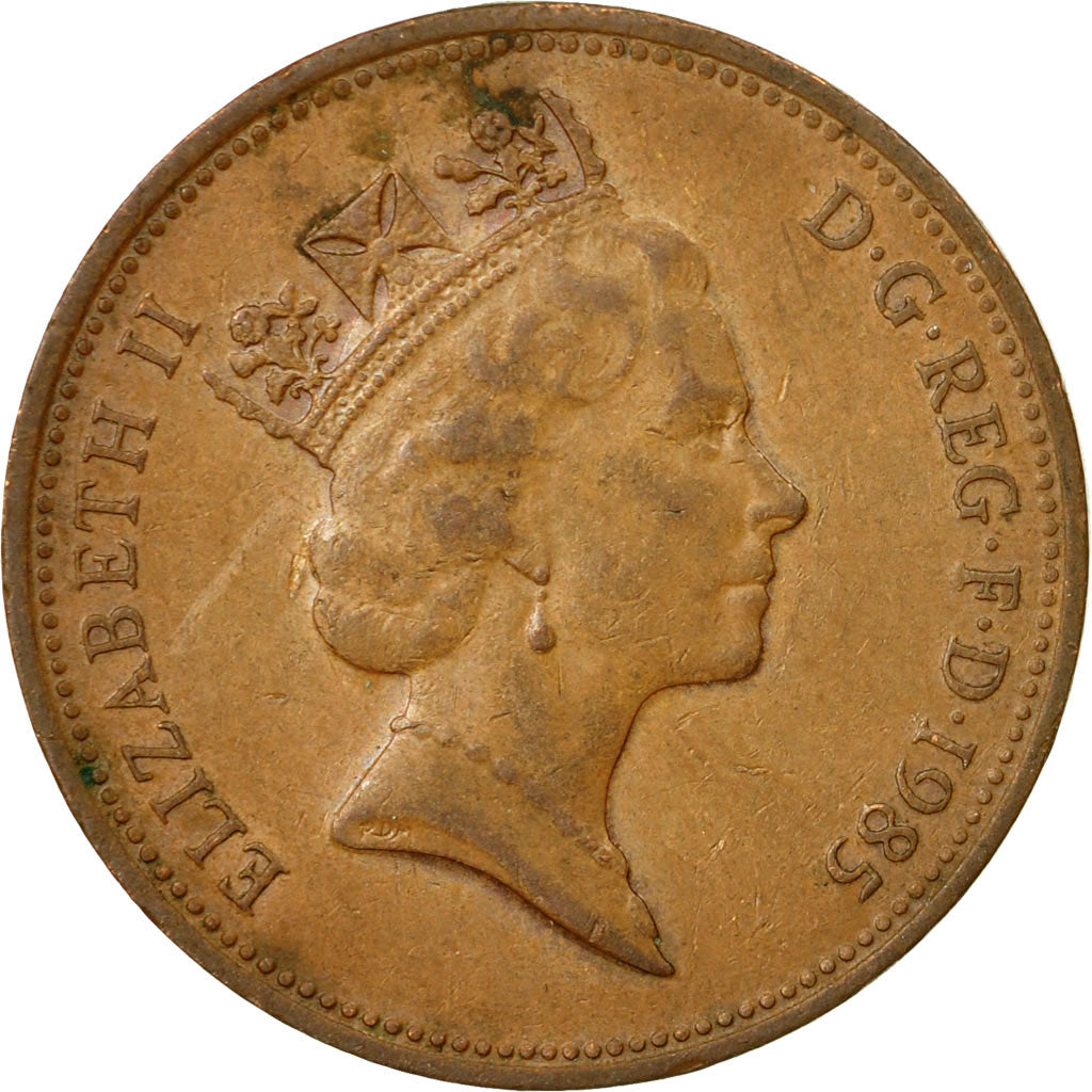 Coin, Great Britain, Elizabeth II, 2 Pence, 1985, British Royal Mint, EF(40-45)