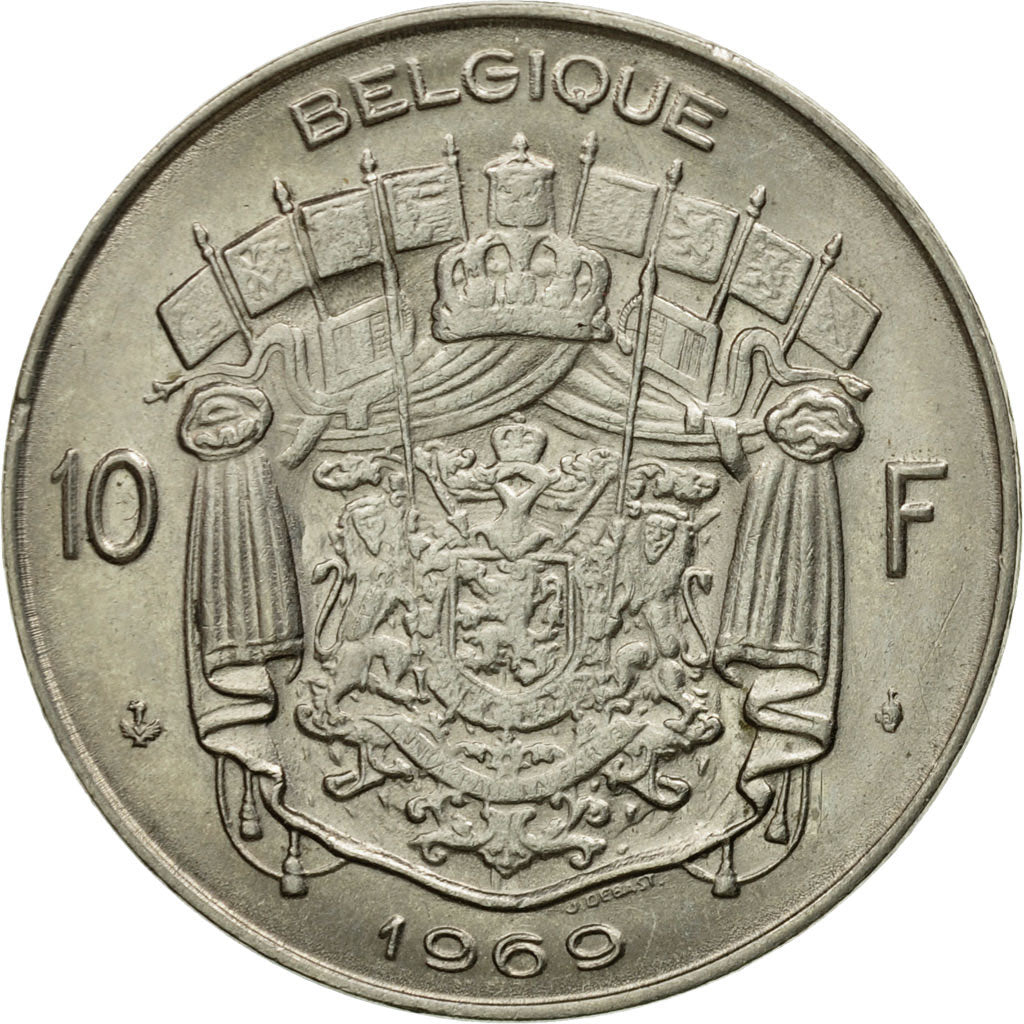 Coin, Belgium, 10 Francs, 10 Frank, 1969, Brussels, AU(55-58), Nickel, KM:155.1