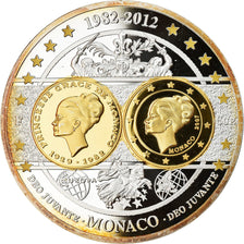 Monaco, Medal, Pièces Commémoratives d'Europe, 2012, MS(65-70), Copper Plated