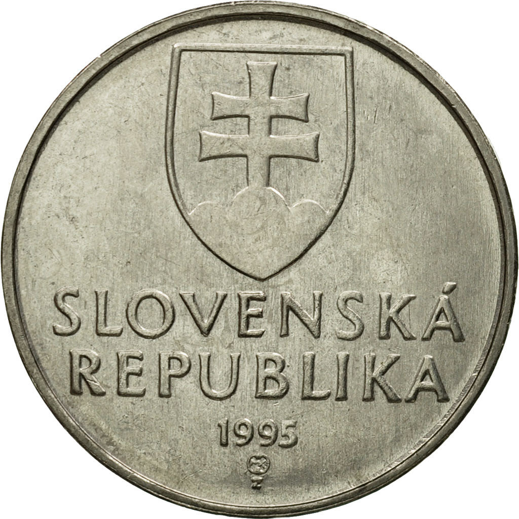 Munten, Slowakije, 2 Koruna, 1995, ZF, Nickel plated steel, KM:13