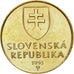 Munten, Slowakije, Koruna, 1993, ZF, Bronze Plated Steel, KM:12