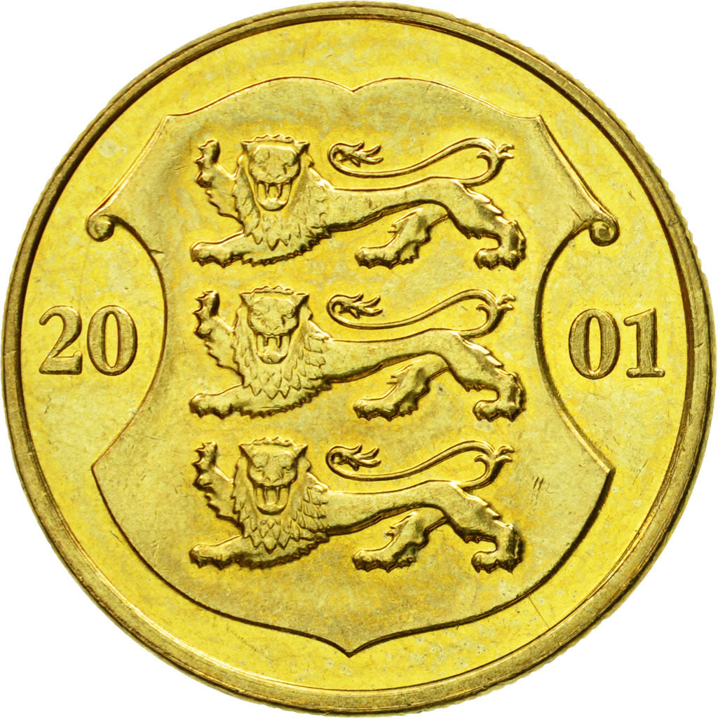 Moneda, Estonia, Kroon, 2001, no mint, MBC, Aluminio - bronce, KM:35