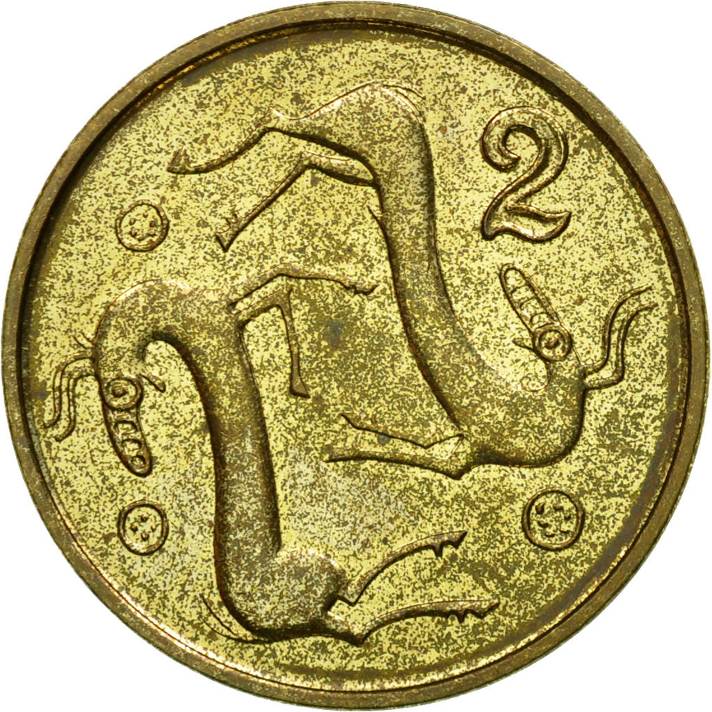Coin, Cyprus, 2 Cents, 2003, EF(40-45), Nickel-brass, KM:54.3