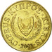 Coin, Cyprus, 5 Cents, 2001, EF(40-45), Nickel-brass, KM:55.3