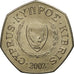 Moneta, Cypr, 50 Cents, 2002, EF(40-45), Miedź-Nikiel, KM:66