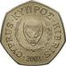 Coin, Cyprus, 50 Cents, 2002, EF(40-45), Copper-nickel, KM:66
