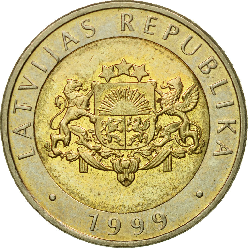 Coin, Latvia, 2 Lati, 1999, EF(40-45), Bi-Metallic, KM:38