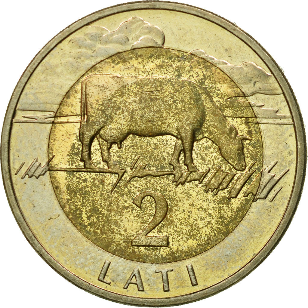 Coin, Latvia, 2 Lati, 1999, EF(40-45), Bi-Metallic, KM:38