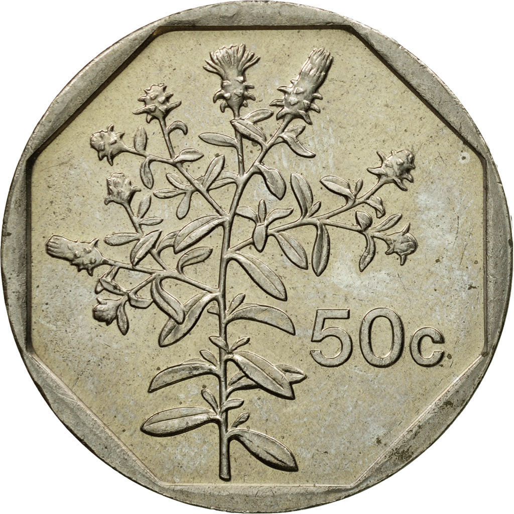 Coin, Malta, 50 Cents, 2001, British Royal Mint, EF(40-45), Copper-nickel, KM:98