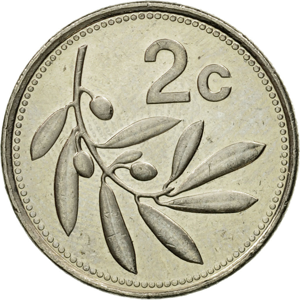 Coin, Malta, 2 Cents, 2002, British Royal Mint, AU(55-58), Copper-nickel, KM:94