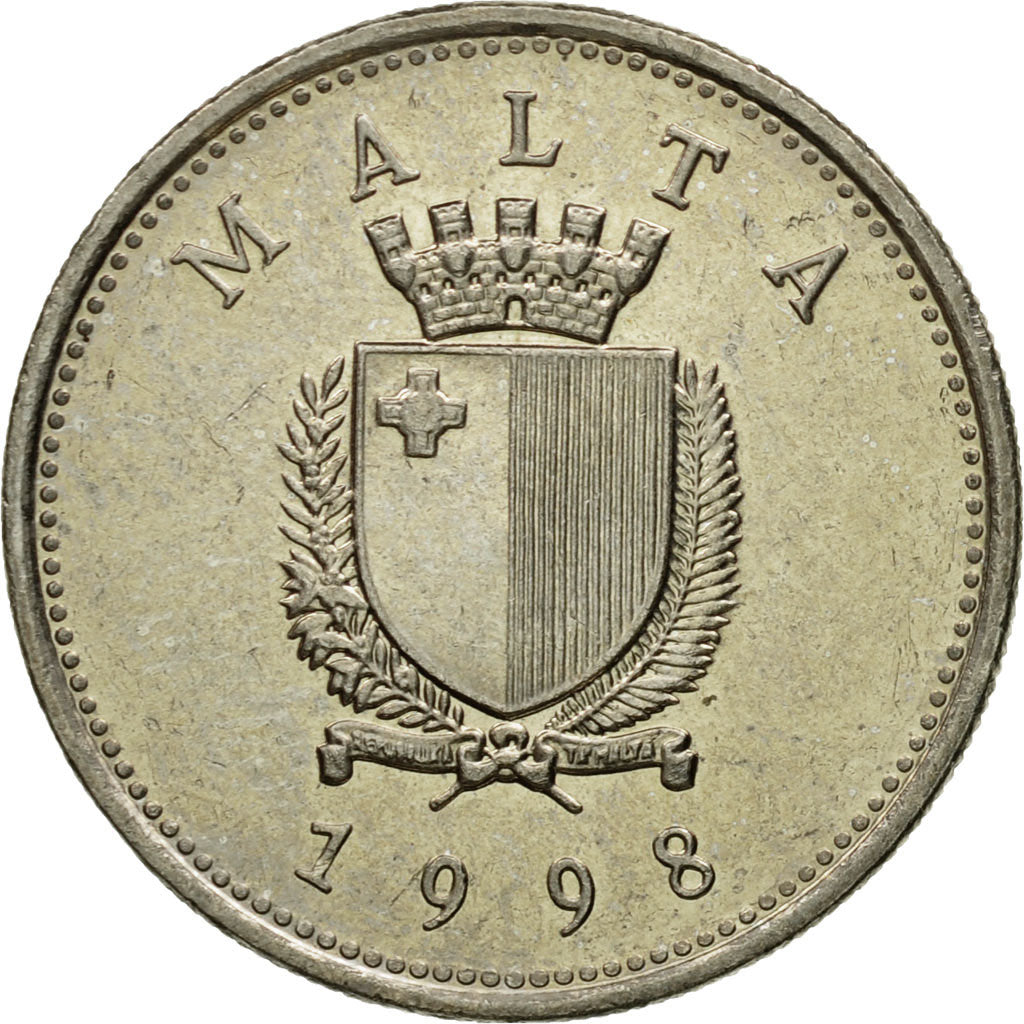 Coin, Malta, 10 Cents, 1998, British Royal Mint, AU(55-58), Copper-nickel, KM:96