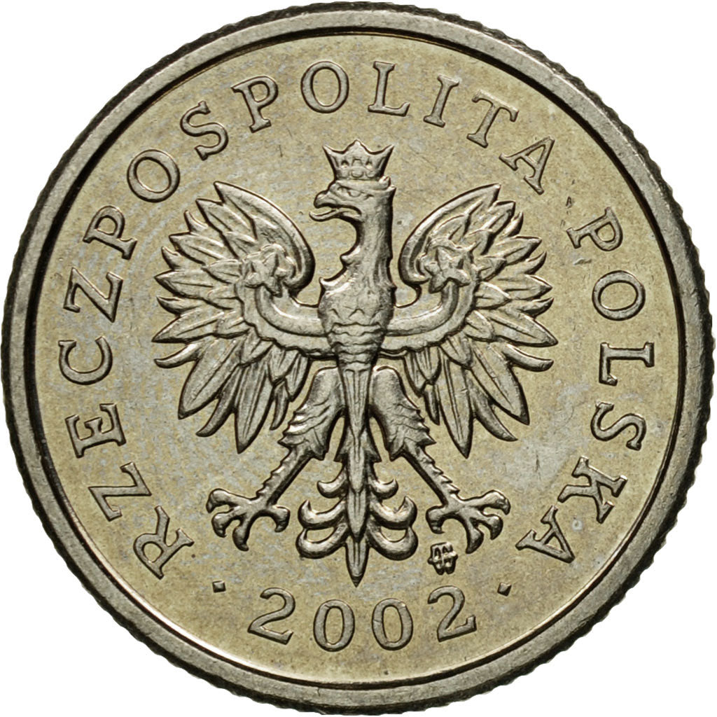Coin, Poland, 20 Groszy, 2002, Warsaw, EF(40-45), Copper-nickel, KM:280