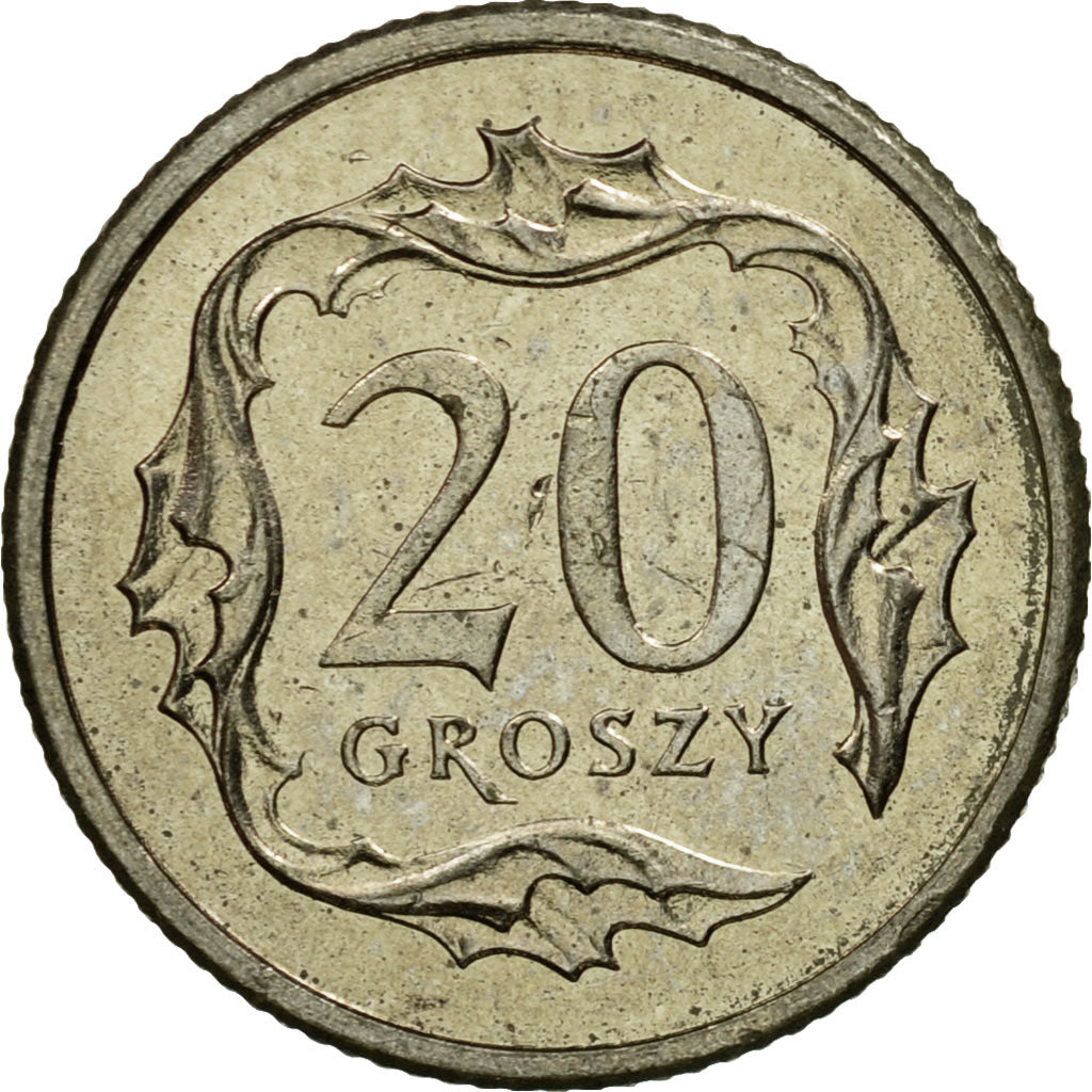 Coin, Poland, 20 Groszy, 2002, Warsaw, EF(40-45), Copper-nickel, KM:280