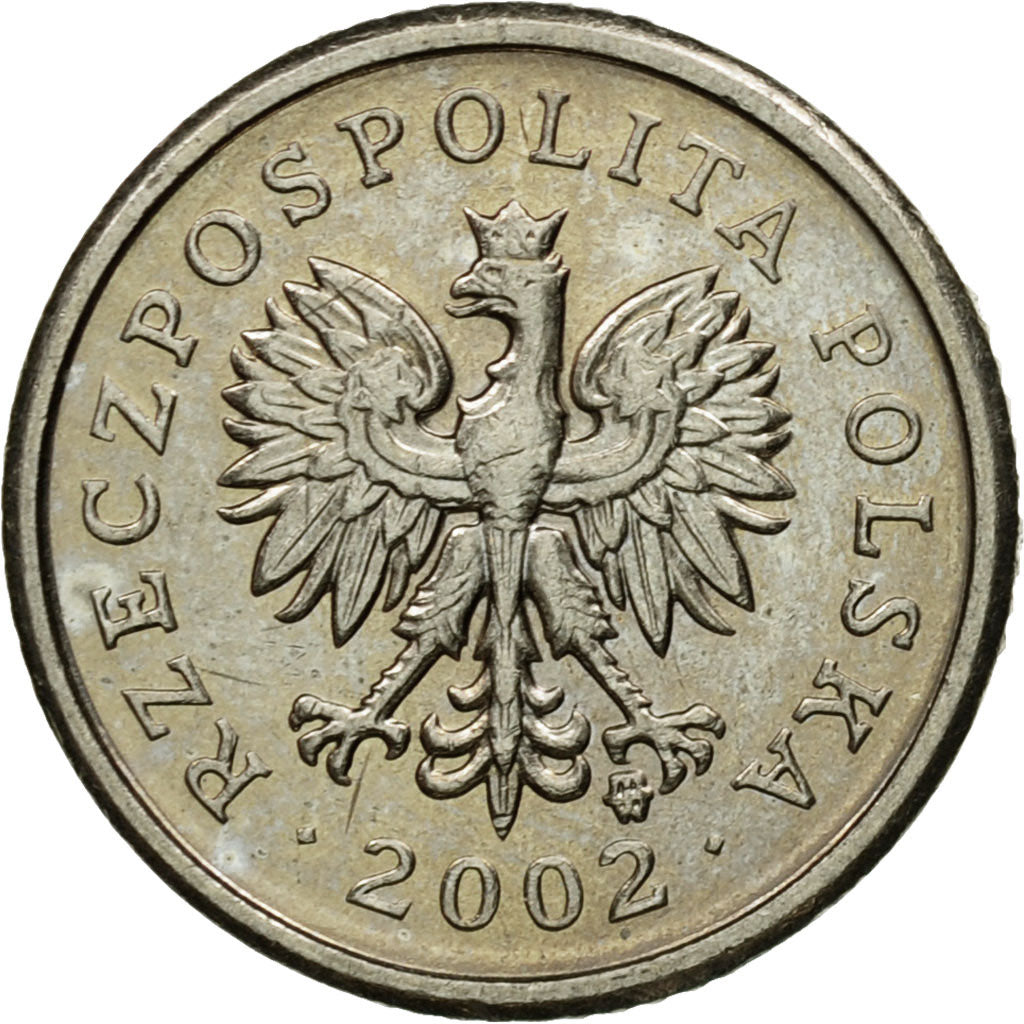 Coin, Poland, 10 Groszy, 2002, Warsaw, EF(40-45), Copper-nickel, KM:279