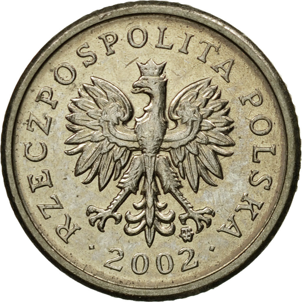 Coin, Poland, 10 Groszy, 2002, Warsaw, EF(40-45), Copper-nickel, KM:279