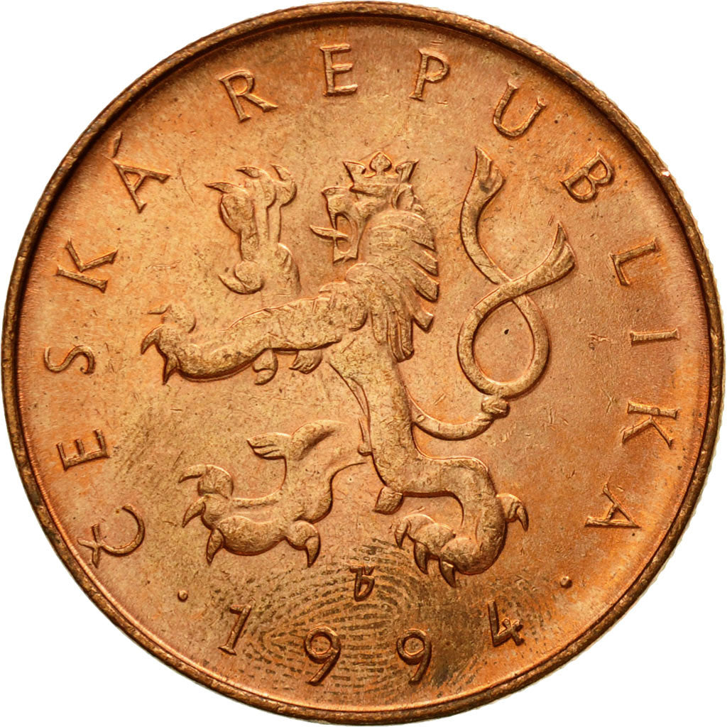 Coin, Czech Republic, 10 Korun, 1994, EF(40-45), Copper Plated Steel, KM:4