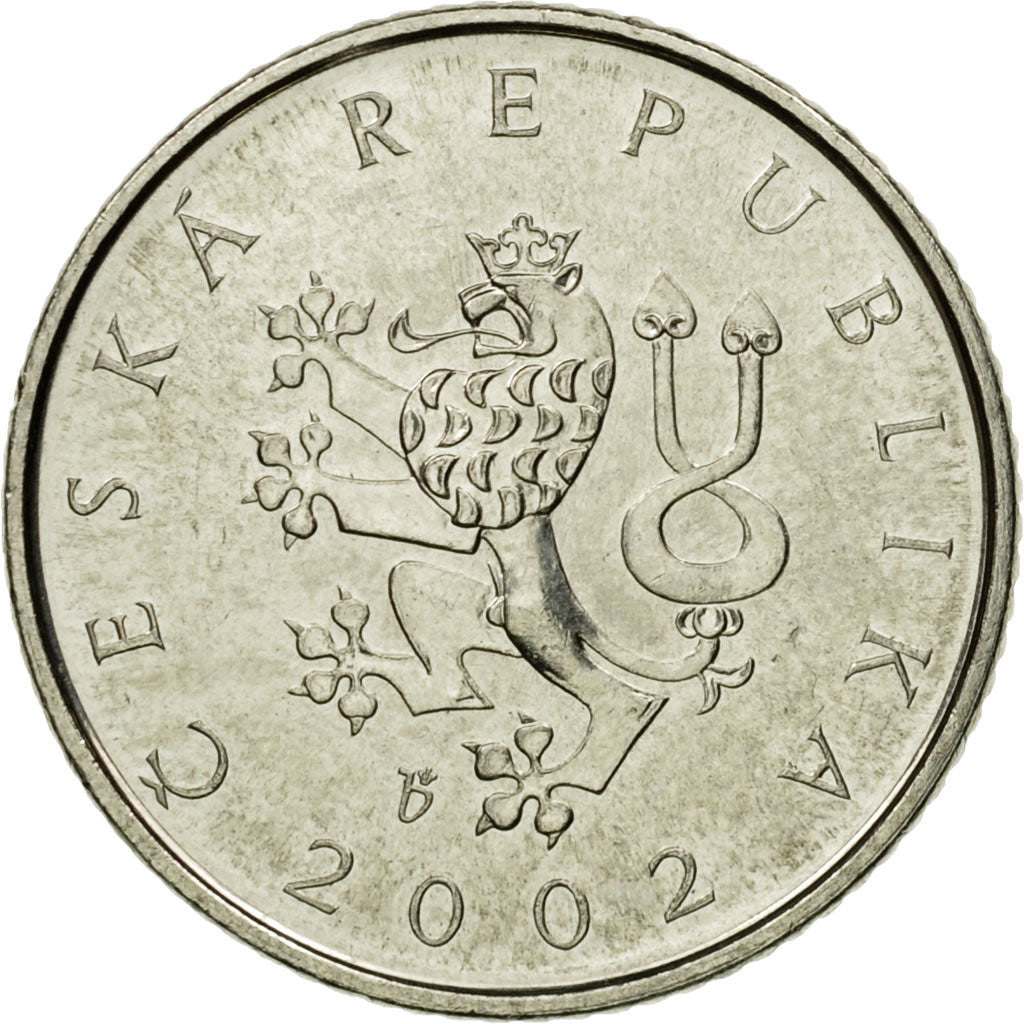 Coin, Czech Republic, Koruna, 2002, EF(40-45), Nickel plated steel, KM:7