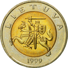 Coin, Lithuania, 5 Litai, 1999, EF(40-45), Bi-Metallic, KM:113
