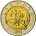 Coin, Lithuania, 5 Litai, 1999, EF(40-45), Bi-Metallic, KM:113