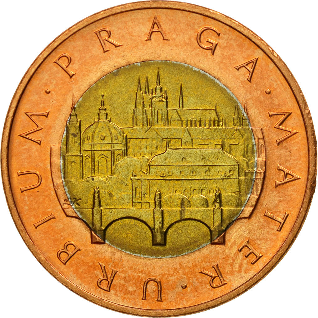 Coin, Czech Republic, 50 Korun, 1993, EF(40-45), Bi-Metallic, KM:1