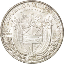 PANAMA, 1/2 Balboa, 1953, KM #20, MS(63), Silver, 30.6, 12.54
