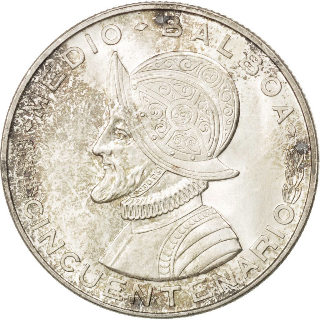 PANAMA, 1/2 Balboa, 1953, KM #20, MS(63), Silver, 30.6, 12.54