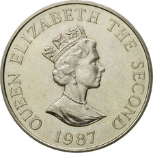 Coin, Jersey, Elizabeth II, 2 Pounds, 1987, EF(40-45), Copper-nickel, KM:70