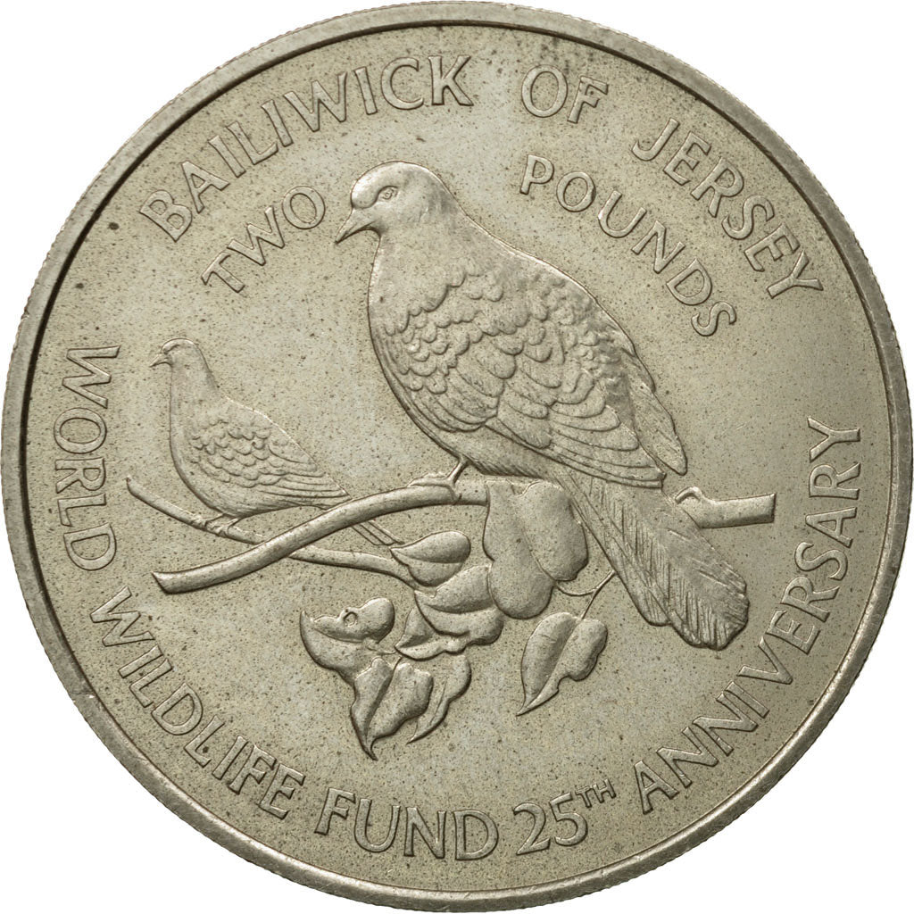 Coin, Jersey, Elizabeth II, 2 Pounds, 1987, EF(40-45), Copper-nickel, KM:70