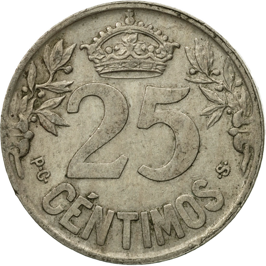 Coin, Spain, Alfonso XIII, 25 Centimos, 1925, Madrid, EF(40-45), Copper-nickel