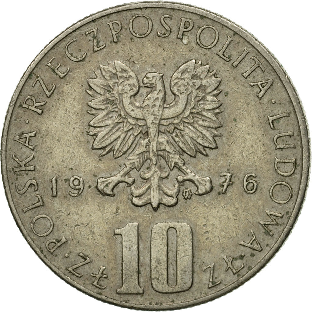 Coin, Poland, 10 Zlotych, 1976, Warsaw, EF(40-45), Copper-nickel, KM:73