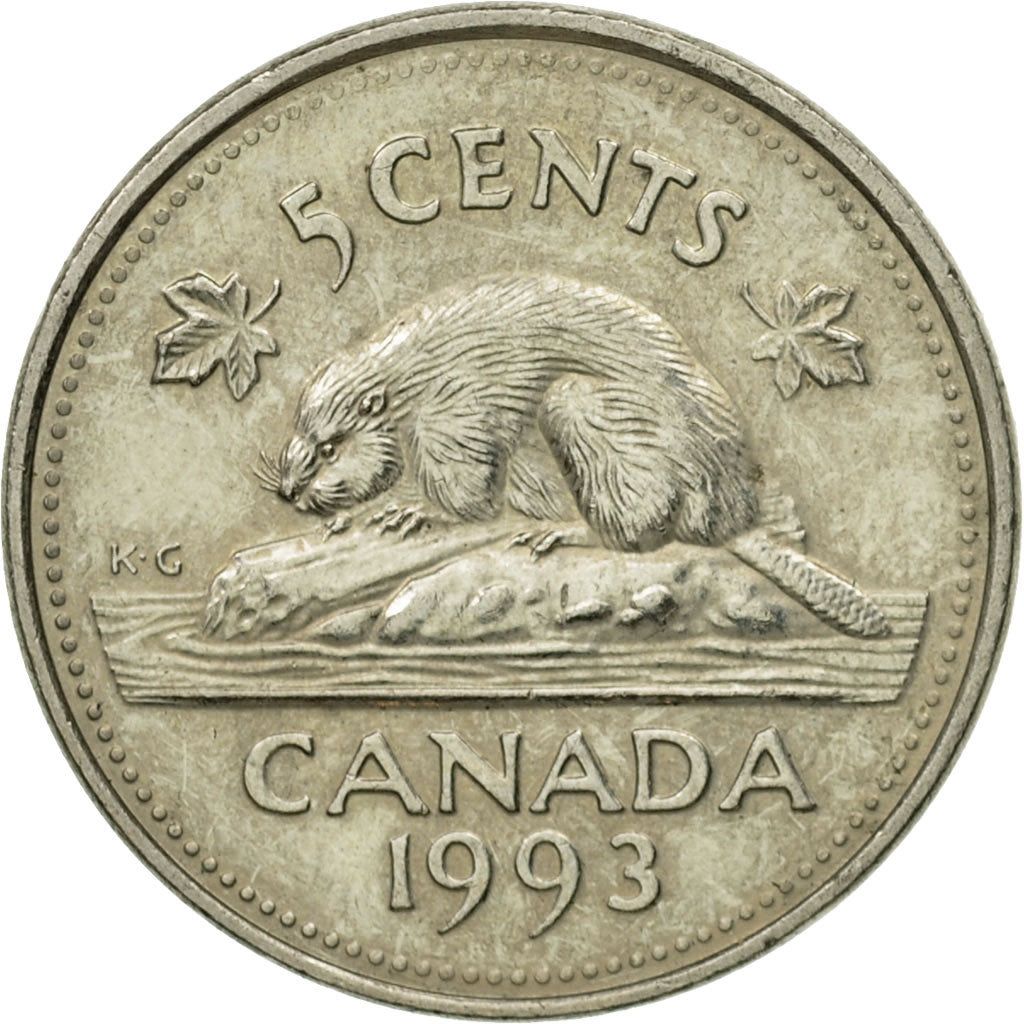 Coin, Canada, Elizabeth II, 5 Cents, 1993, Royal Canadian Mint, Ottawa